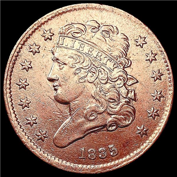 1835 RED Classic Head Half Cent UNCIRCULATED