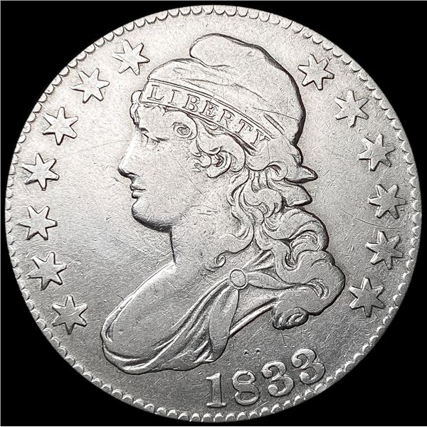 1833 Capped Bust Half Dollar LIGHTLY CIRCULATED