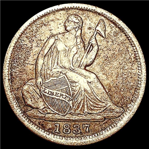 1837 Seated Liberty Half Dime NEARLY UNCIRCULATED