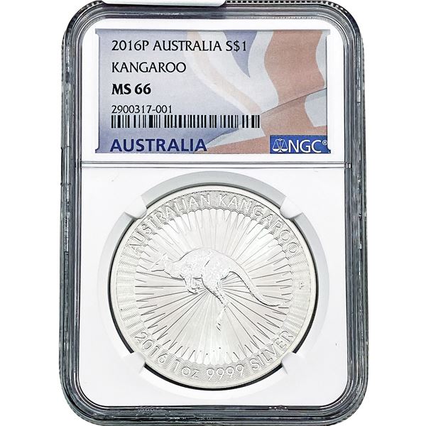 2016-P Australia Kangaroo Silver 1oz. NGC MS66