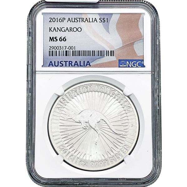 2016-P Australia Kangaroo Silver 1oz. NGC MS66