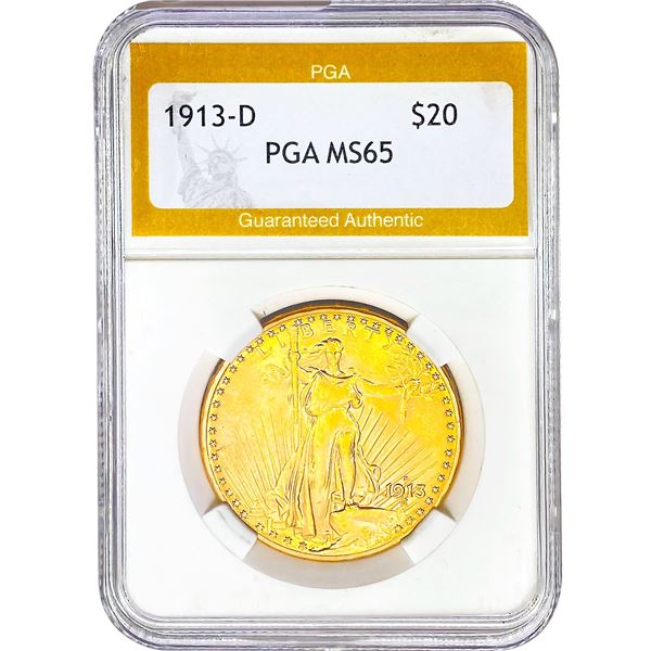 1913-D $20 Gold Double Eagle PGA MS63