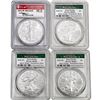 Image 1 : 2012-2020 US Silver Eagles [4 Coins] PCGS MS69 1st