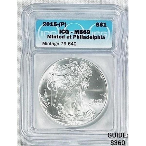 2015-P American Silver Eagle ICG-MS69 RARE P