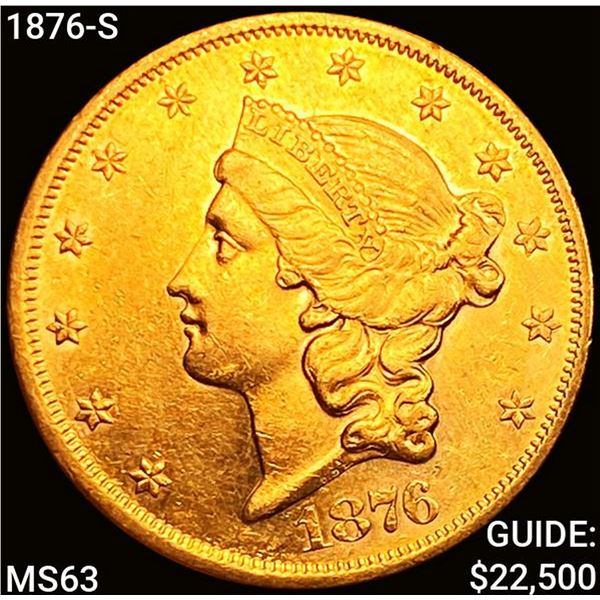 1876-S $20 Gold Double Eagle CHOICE BU