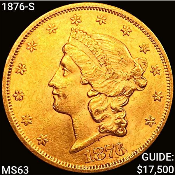1876-S $20 Gold Double Eagle CHOICE BU