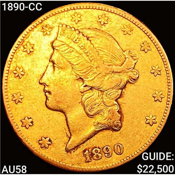 1890-CC $20 Gold Double Eagle CHOICE AU
