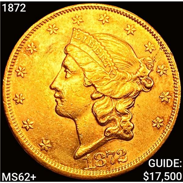 1872 $20 Gold Double Eagle UNCIRCULATED +