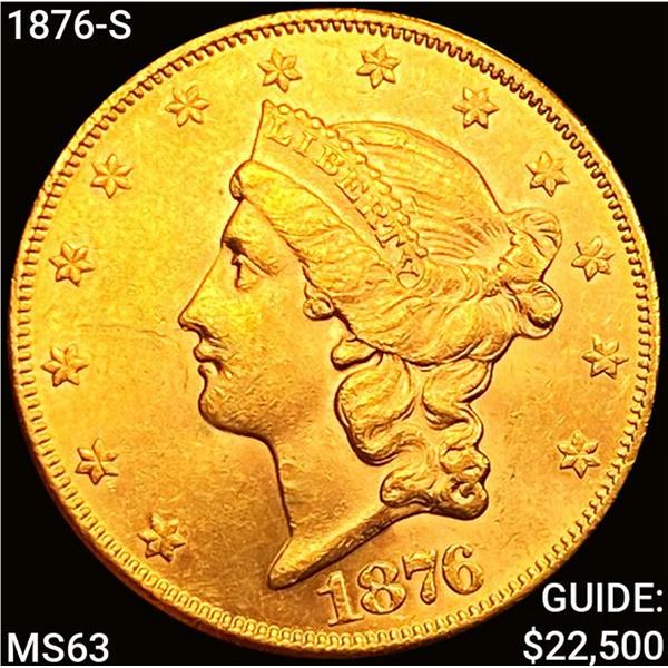 1876-S $20 Gold Double Eagle CHOICE BU