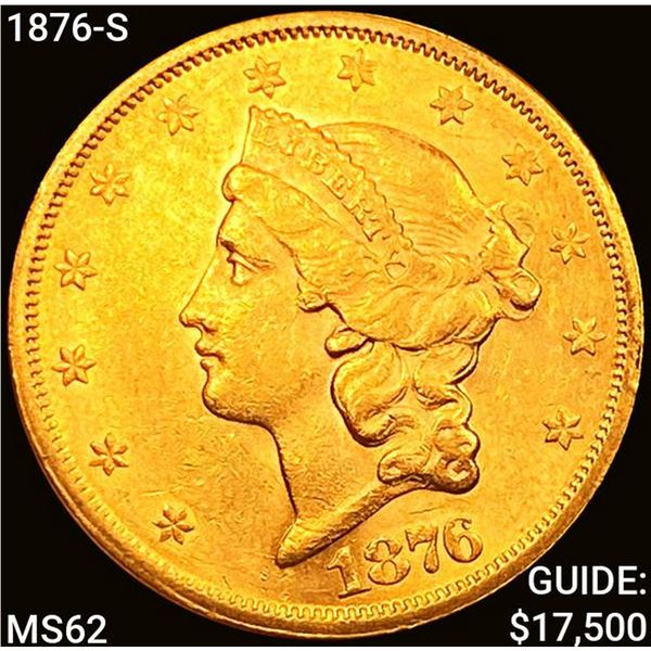 1876-S $20 Gold Double Eagle UNCIRCULATED