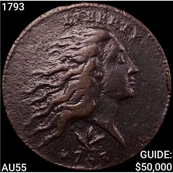 1793 Wreath Cent Vine and Bars HIGH GRADE