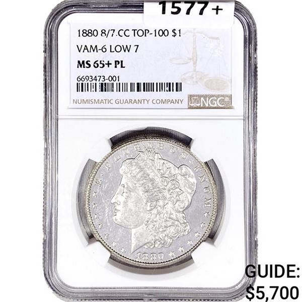 1880 8/7-CC Morgan Silver Dollar NGC MS65+ PL VAM-