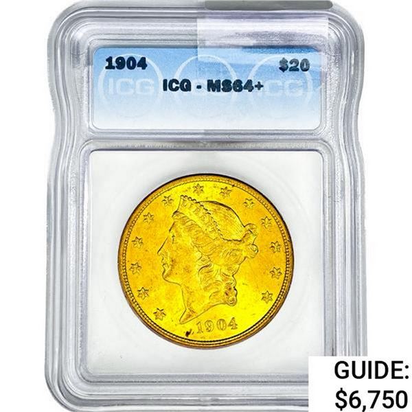 1904 $20 Gold Double Eagle ICG MS64+