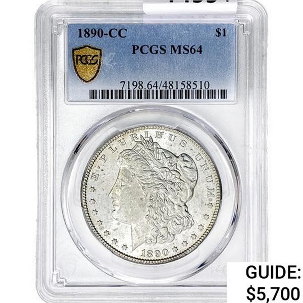 1890-CC Morgan Silver Dollar NGC MS64