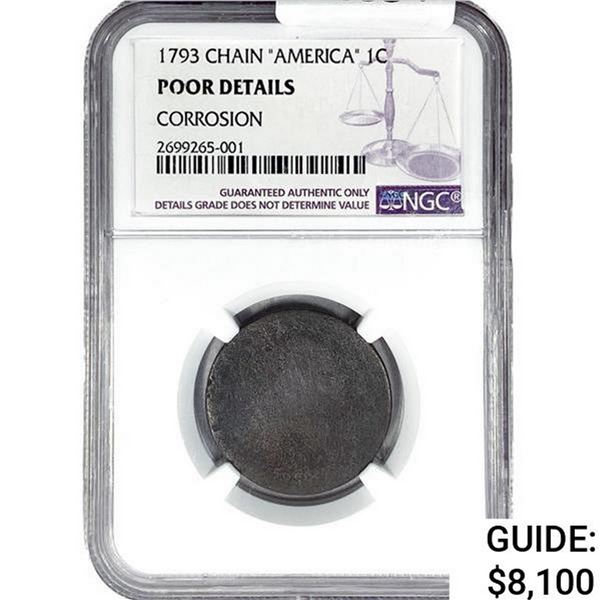 1793 Chain America Large Cent NGC