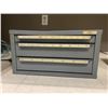 Image 2 : SMALL GREY METAL 3 DRAWER PARTS CABINET FILLED WITH ASSORTED END MILLS
