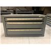 Image 2 : SMALL GREY METAL 3 DRAWER PARTS CABINET FILLED WITH ASSORTED END MILLS