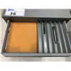 Image 8 : 2 SMALL GREY METAL 3 DRAWER PARTS CABINETS (1) FILLED W/ASSORTED DRILL BITS