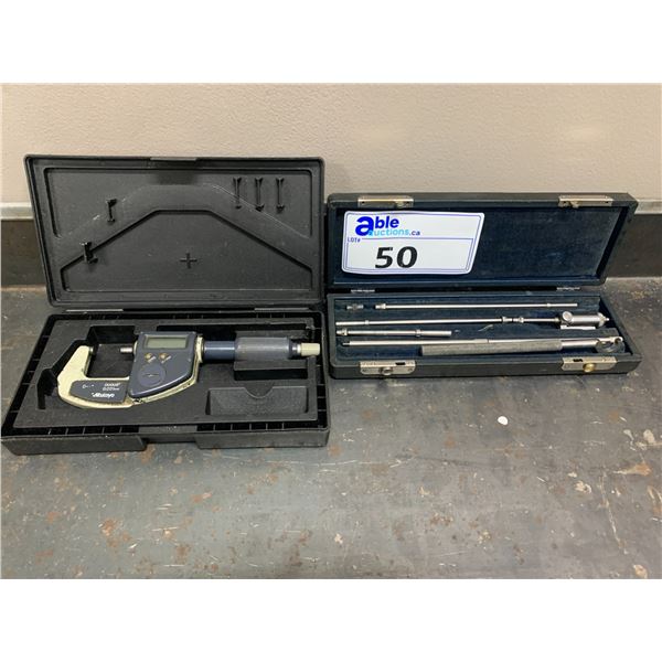 BROWN & SHARPE INSIDE BORE MICROMETER AND MITUTOYO DIGITAL MICROMETER