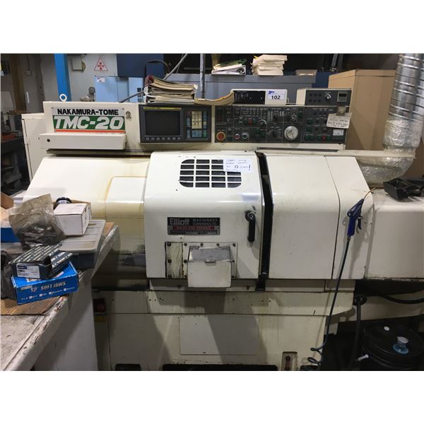 *H/C* NAKAMURA-TOME TMC-20 CNC LATHE-8" CHUCK, 12 POSITION TURRET, CHIP CONVEYOR,