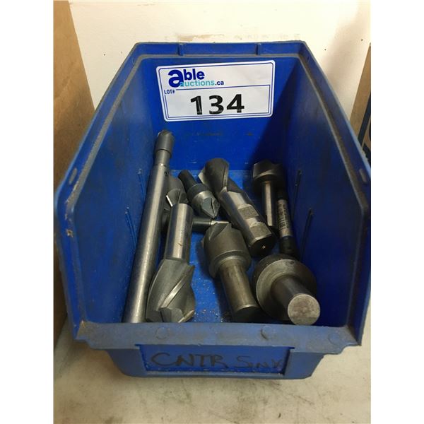 GROUP OF APPROX. 10 COUNTER SINK TOOLS 0-1 1/2" DIAMETER