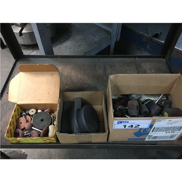 3 BOXES OF ASSORTED ABRASIVE BITS & GRINDING WHEELS