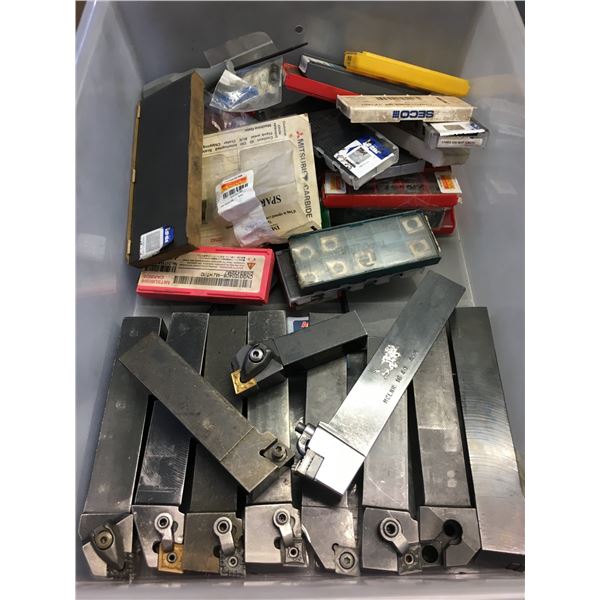 APPROX.10 CNMG OD TURNING BARS W/APPROX. 10 BOXES OF INSERTS
