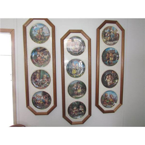 3 M.J Hummel Plate Displays (12 plates)