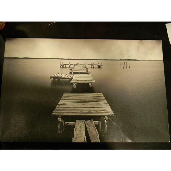 Black and White Dock Canvas