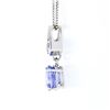 Image 7 : 14K Gold 3.40 ctw GIA No Heat Sapphire & Octagonal Diamond Drop Pendant Necklace
