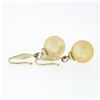 Image 5 : Vintage 14K Yellow Gold Round Cultured Pearl Solitaire Drop Dangle Earrings