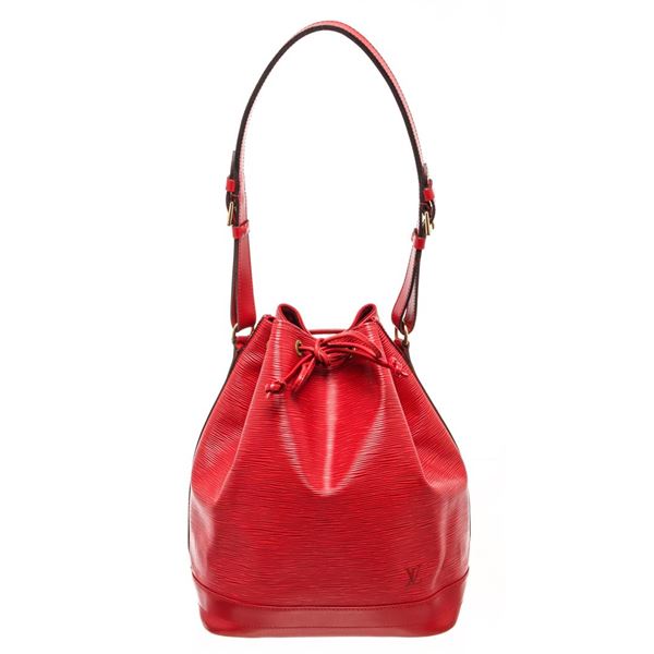 Louis Vuitton Red Epi Leather Noe Shoulder Bag