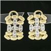 Image 4 : 18k Yellow & White Gold 0.20 ctw Round Diamond Open Huggie Cuff Omega Earrings