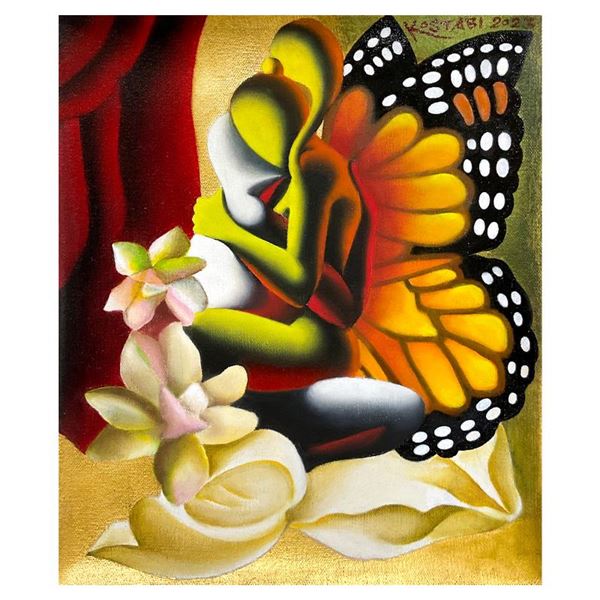 Gilded Crimson Passion by Kostabi Original