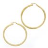 Image 4 : Large 14K Gold 2.15" Polished w/ Hand Engraved Matte Diamond Cut Hoop Earrings
