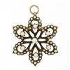 Image 1 : Antique Victorian 14K Yellow Gold Seed Pearl Cluster Open Flower Brooch Pendant