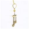 Image 4 : Unique Vintage 14k TT Gold Diamond Tiered Bar Tassel Dangle Pendant Necklace