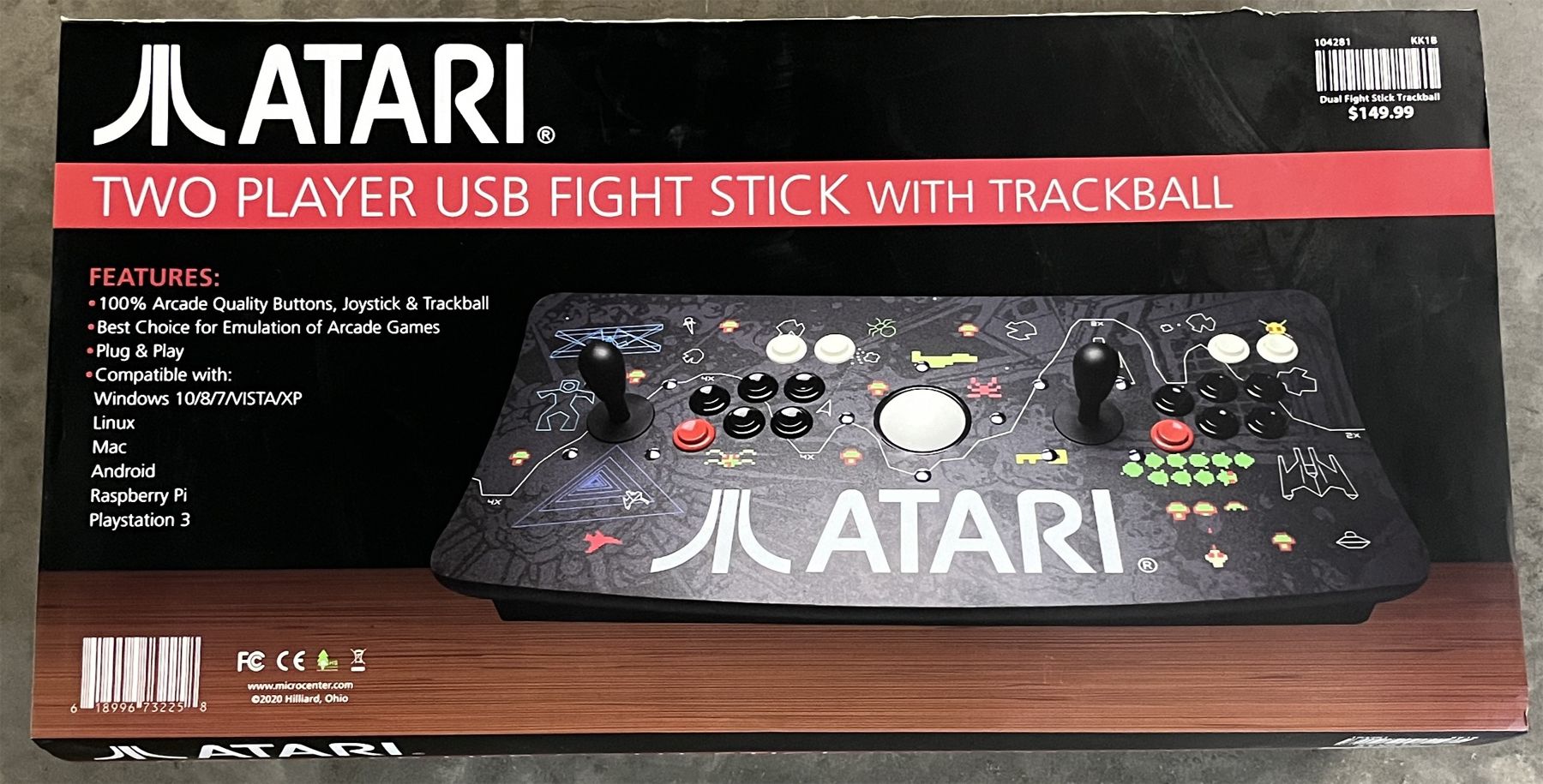 Atari Two Player USB Fight Stick with Trackball Bosley Auctioneers