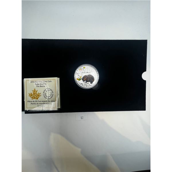 2014 $20 Beaver Fine Silver Coin 99.99% 31.39g