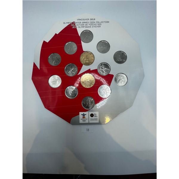 2007-2010 Olympic Vancouver 14-coin Collector board