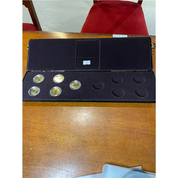 Dark Brown Coin Case with 5 Plastic Coin Cases