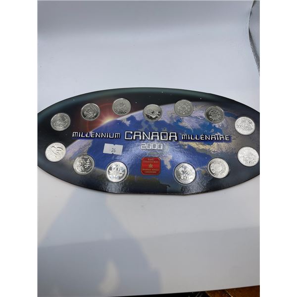 2000 Millennium Canadian Quarter Set