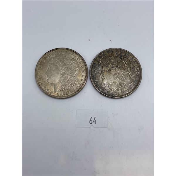 2x 1921D American Morgan Dollar 53.46g 90% Silver