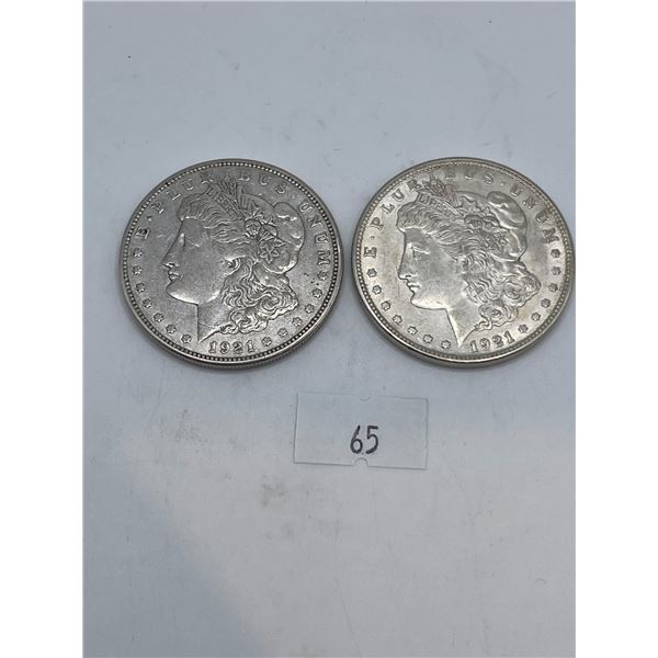 2x 1921 American Morgan Dollar 53.46g 90% Silver