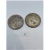 Image 1 : 2x 1923D American Peace Dollar 53.46g 90% Silver