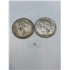 Image 1 : 2x 1922 American Peace Dollar 53.46g 90% Silver