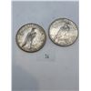 Image 2 : 2x 1922 American Peace Dollar 53.46g 90% Silver