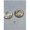Image 1 : 2x 1964 American Quarters 12.3g 90% Silver