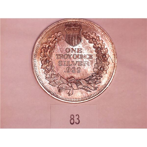American Indian Head One Troy Ounce .999 Silver Round
