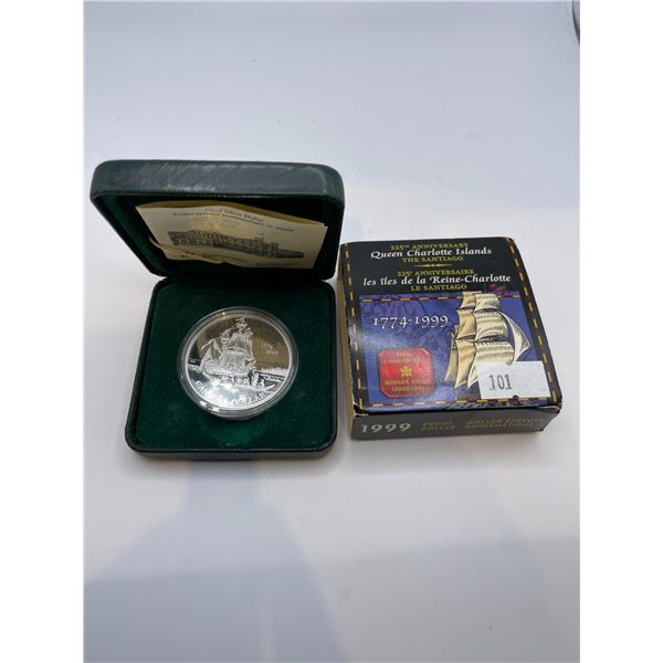 1774-1999 Queen Charlotte Islands Proof Dollar 25.175g 925 Silver